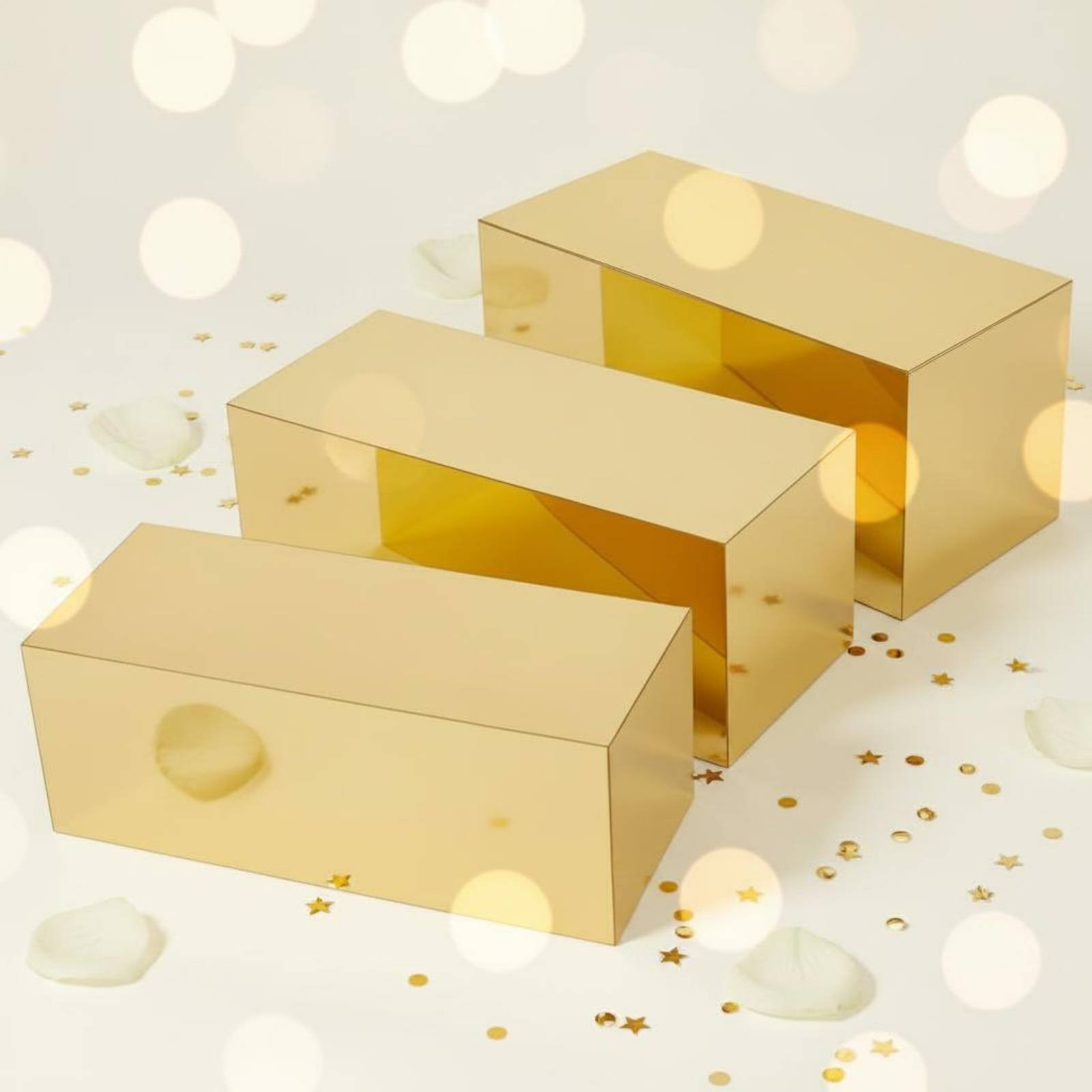 Home Decor Gold - 3-delige gouden acryl display verhoger set,