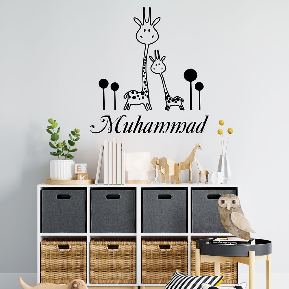 Home Decor Wall Tiles - 1PC Leuke Giraffe Aangepaste Naam Home