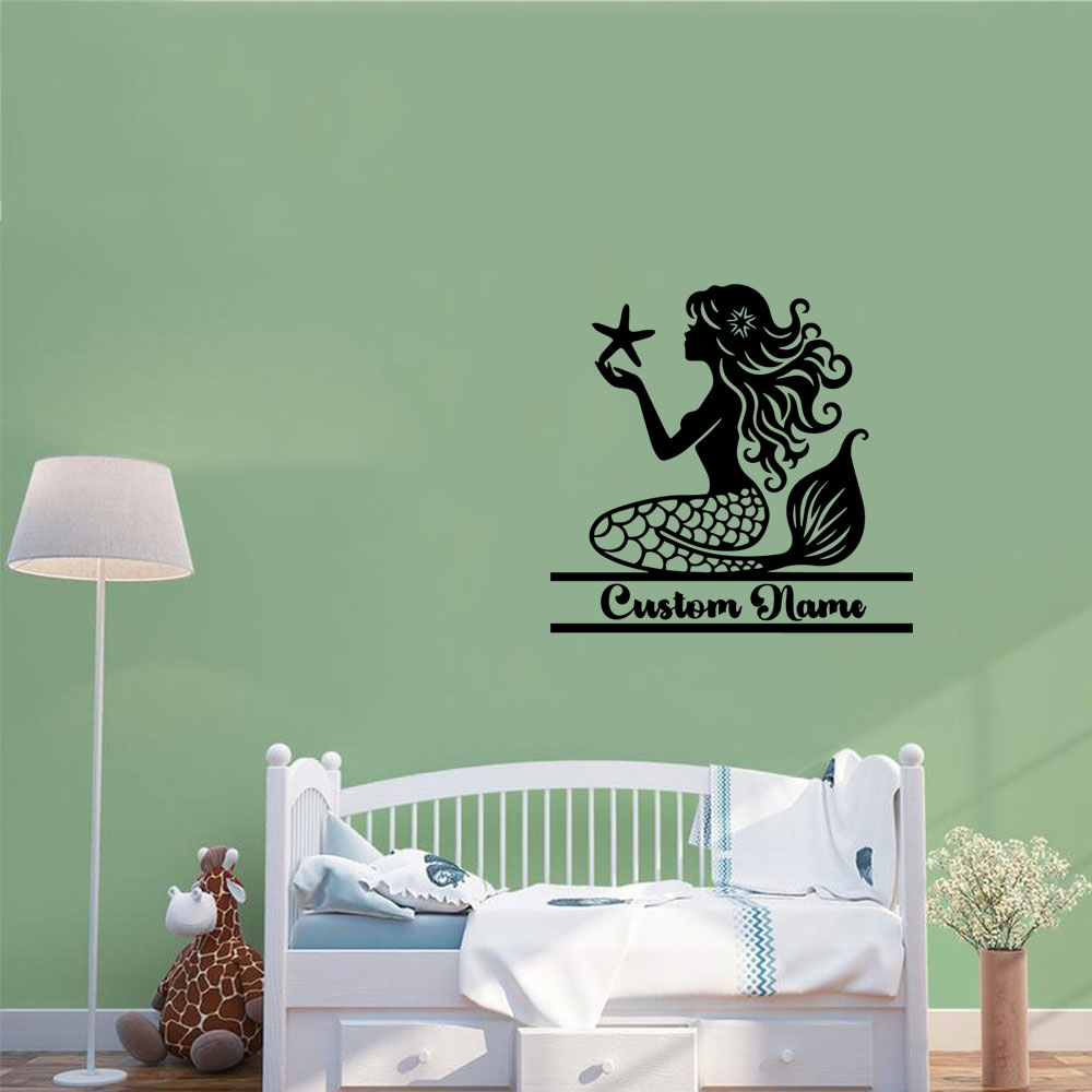 Home Decor Wall Tiles - 1 ST NIEUWE Zeemeermin Gepersonaliseerde Tekst