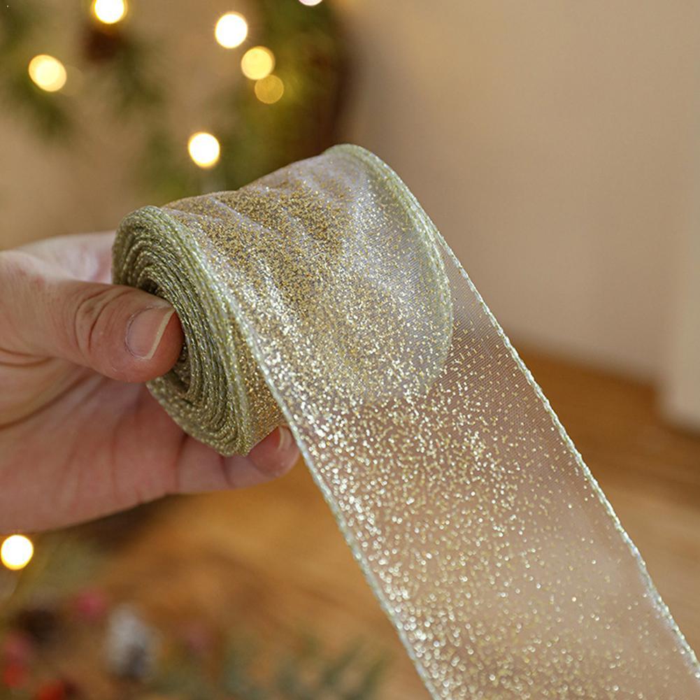 Home Decor Xmas Tree - 2m 2027 Kerstlint Goud Zilver Champagne
