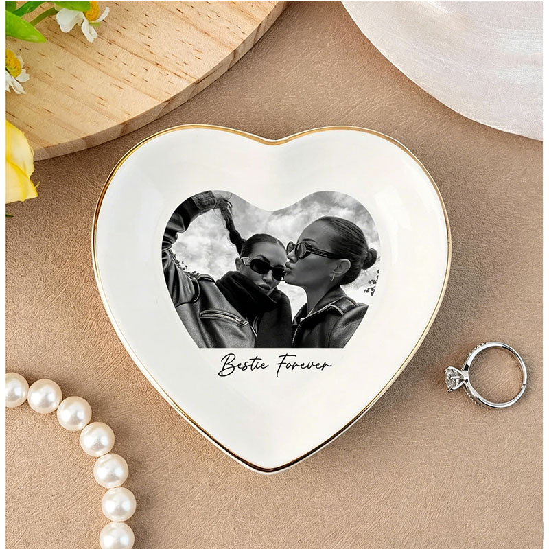 Ceramic Trinket Dish - Gepersonaliseerde Bestie foto-schoteltje, op maat gemaakt