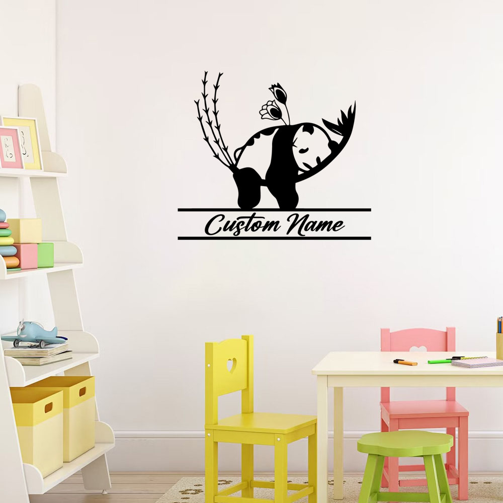 Home Decor Wall Tiles - 1PC Creatieve Panda Aanpasbare Tekst Pvc