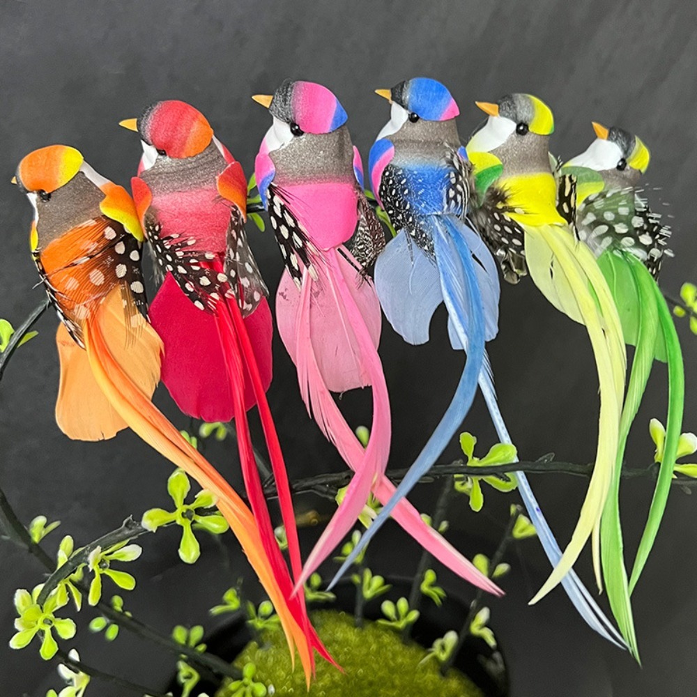 Home Decor Xmas Tree - 1/6PCS Kerstboom Beeldjes Decor Simulatie Vogels