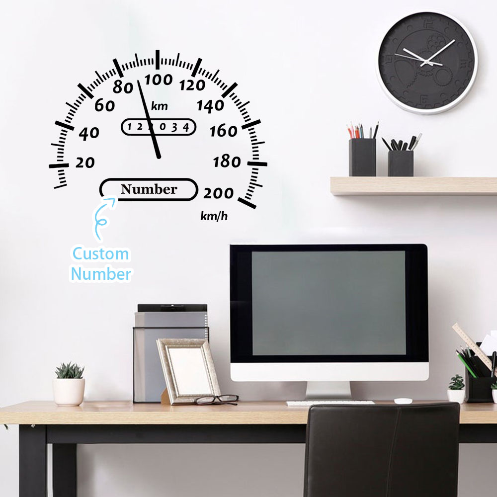 Home Decor Wall Tiles - 1PC Creatieve brandstofmeter Gepersonaliseerde naam Vinyl