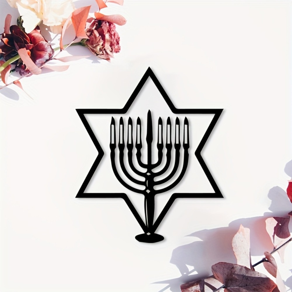 Home Decor Gift - CIFBUY Metalen Wanddecoratie Menorah Ster van