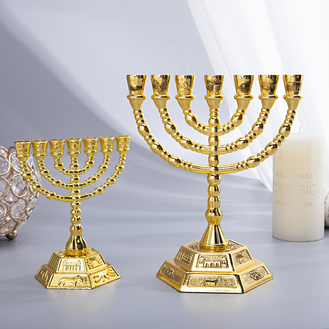 Home Decor Gift - 7-armige Menora Joodse huisdecoratie kaarsenhouder decoratie