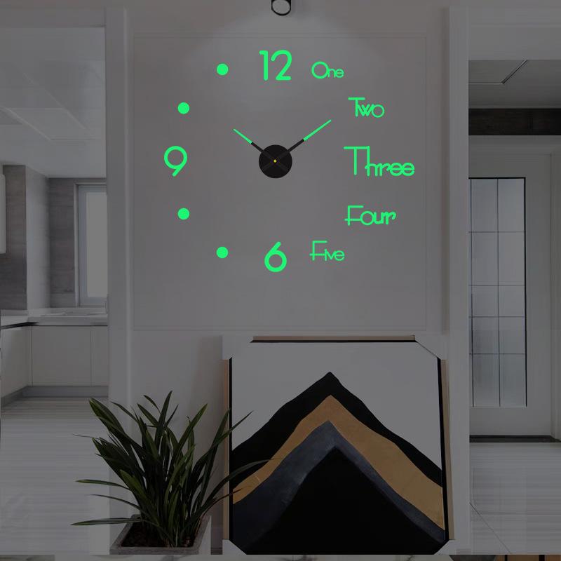 Wall Clock Silent - Stille, niet-tikkende, lichtgevende wandklok die in
