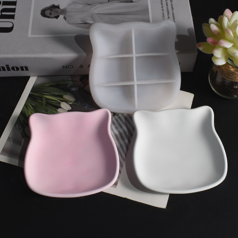 Ceramic Trinket Dish - Gips Kat Schotel Schimmel Kitten Lade