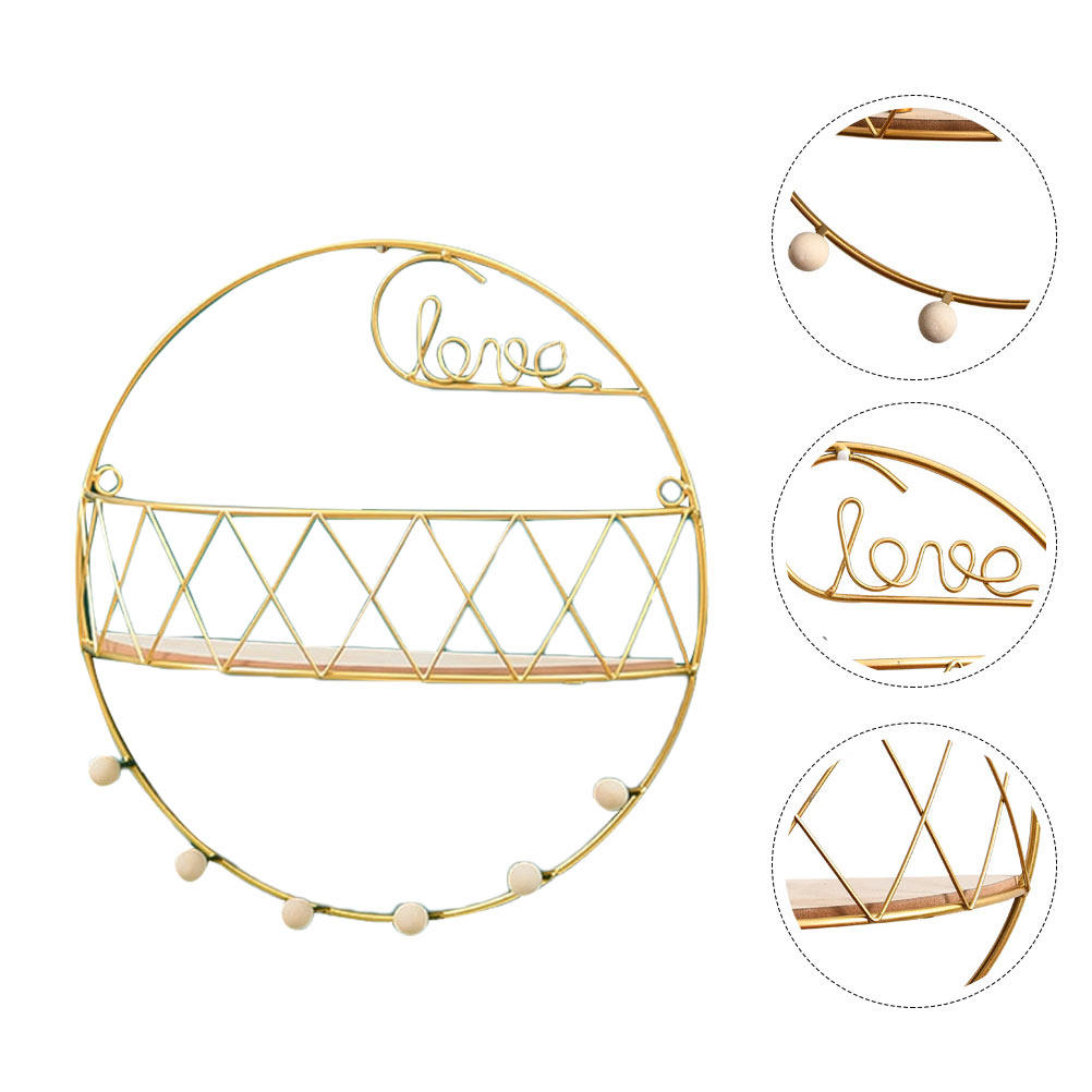 Home Decor Gold - 1 stuks gouden wandgemonteerd decoratief opbergrek,