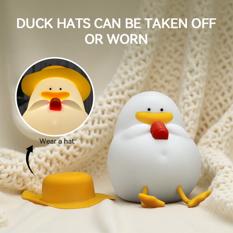 Home Decor Gift - Happy Duck-nachtlampje, bedlampje met aanraakbediening, oplaadbaar