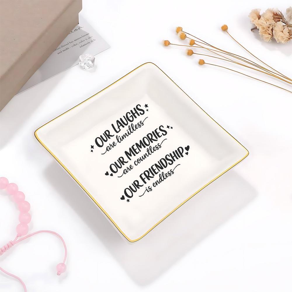 Ceramic Trinket Dish - Sieradenstandaard met vriendelijkheids quote, hart- en
