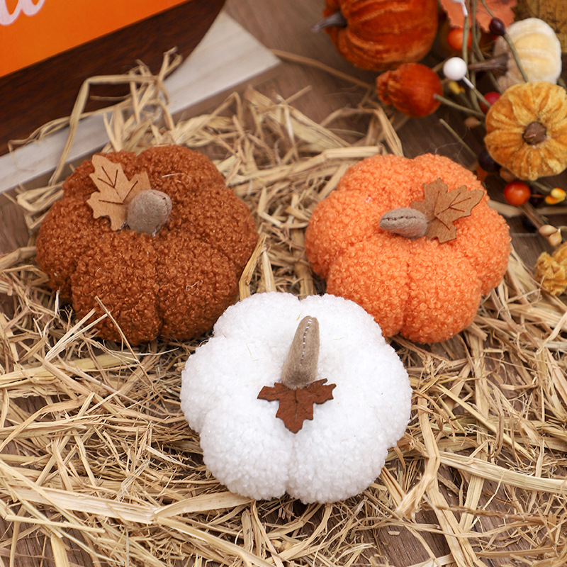 Home Decor Gift - Pluizige pompoenpluche Halloween-pompoendecoratie Seizoensgebonden huisdecoratie voor