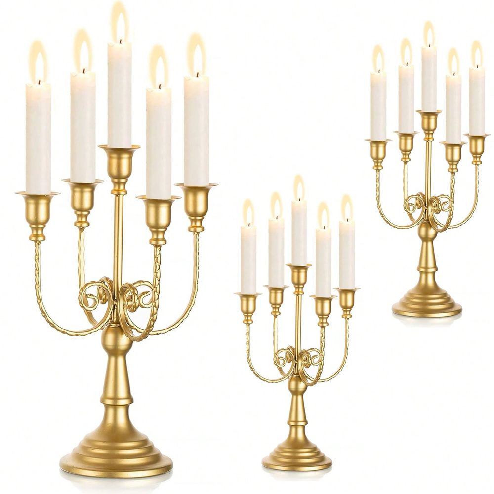 Home Decor Gold - Set van 11,8 inch gouden kandelaars