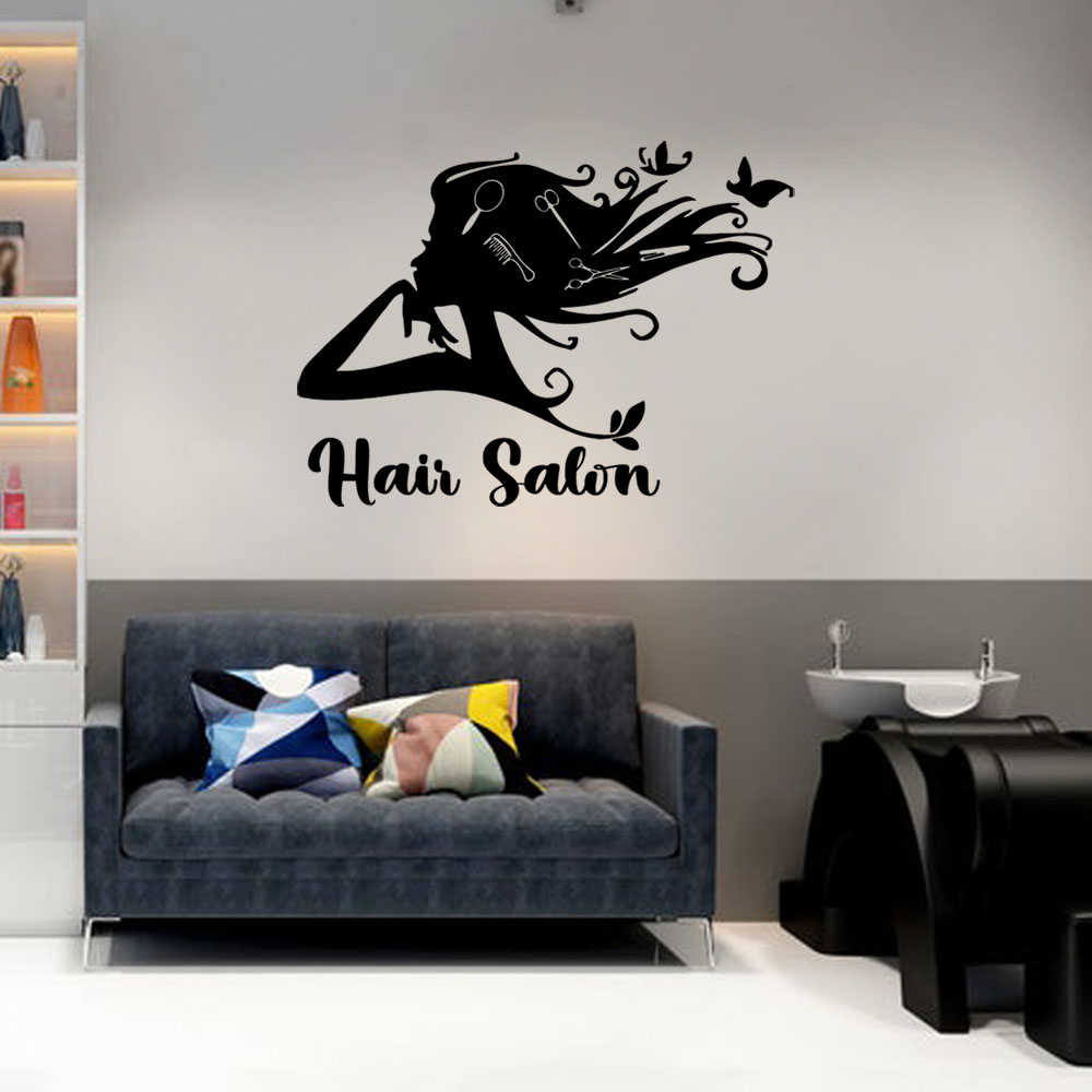 Home Decor Wall Tiles - 1PC Kleurrijke kapperswerkplaats aanpasbare naam huisdecoratie