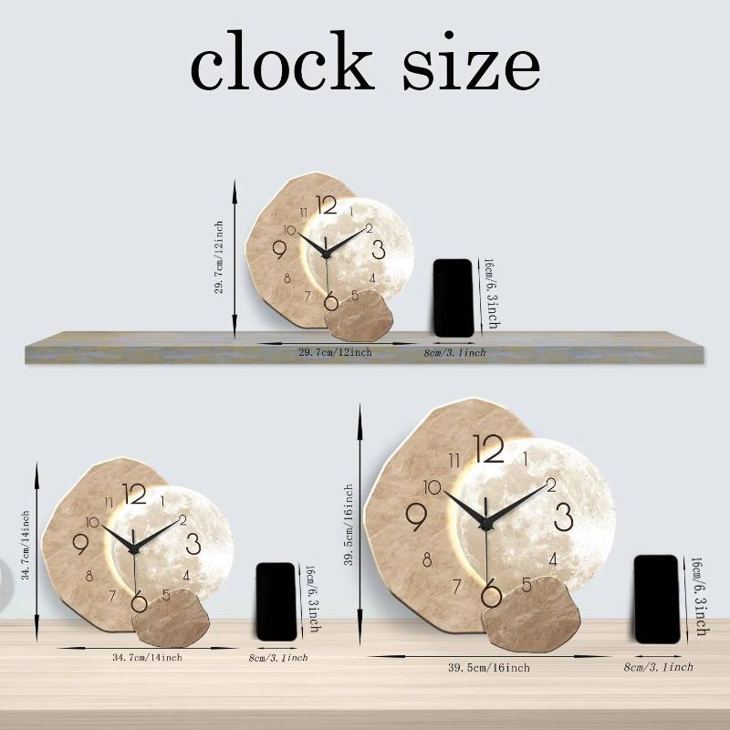 Minimalistische maanvormige st - Wall Clock Silent recensie en prijs