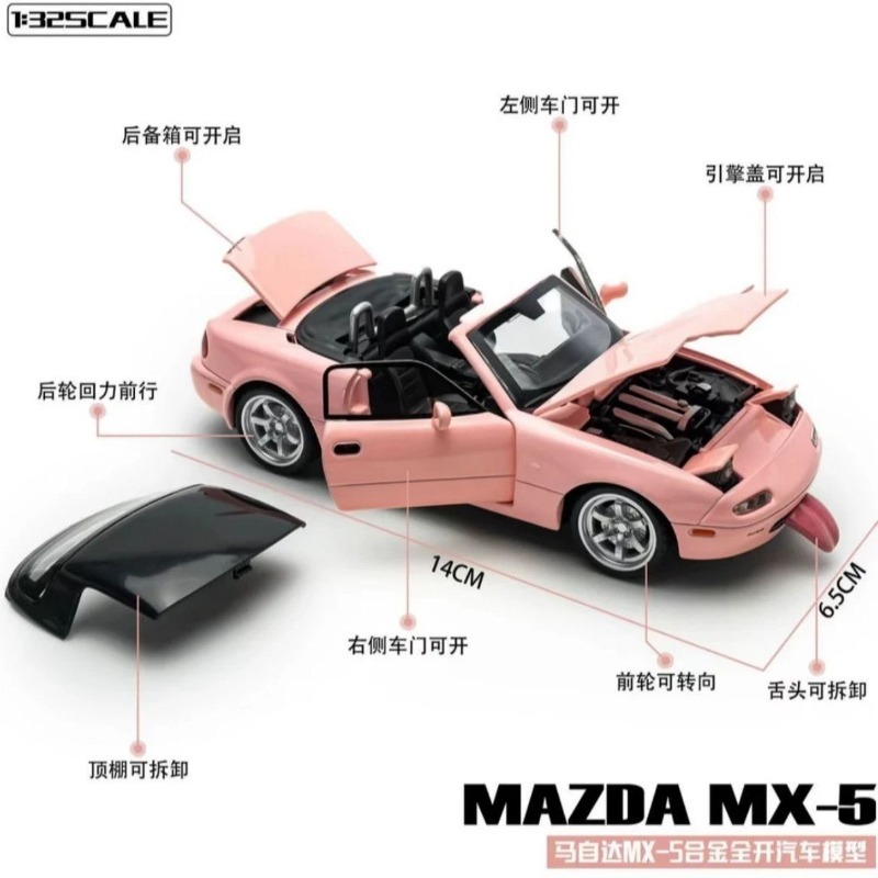 1:32 Schaal Mazda MX-5 Diecast - Home Decor Gift recensie en prijs