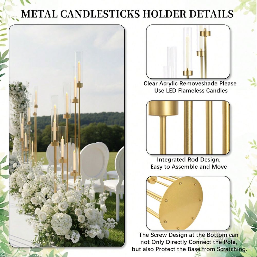 2 stuks 7-armige gouden vloerk - Home Decor Gold recensie en prijs