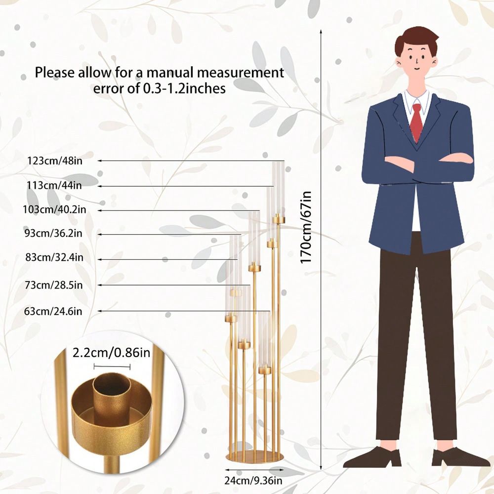 2 stuks 7-armige gouden vloerk - Home Decor Gold recensie en prijs