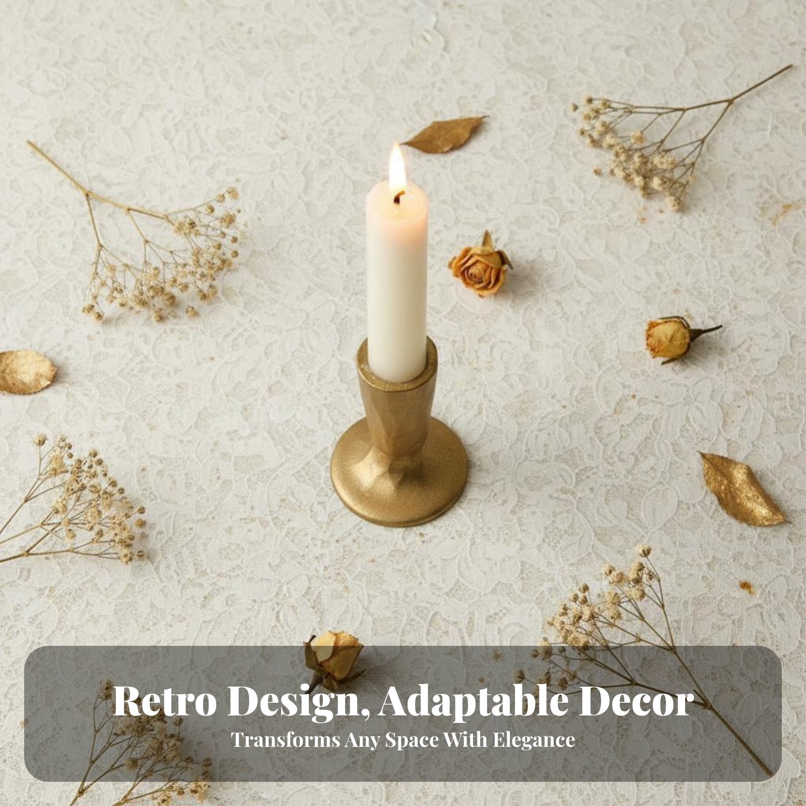 Gouden gietijzeren kaarsenhoud - Home Decor Gold recensie en prijs
