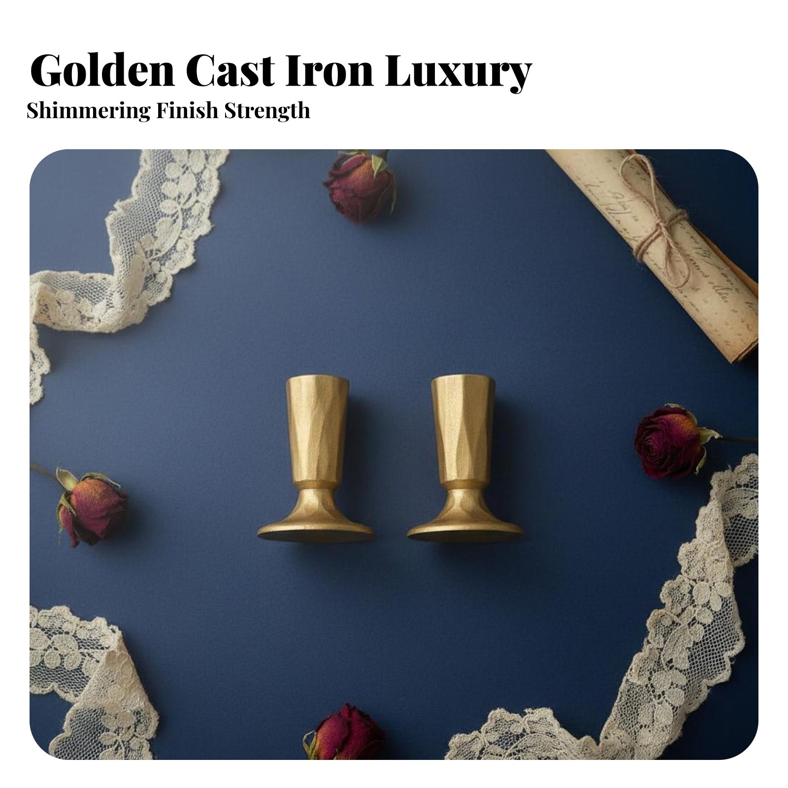 Gouden gietijzeren kaarsenhoud - Home Decor Gold recensie en prijs